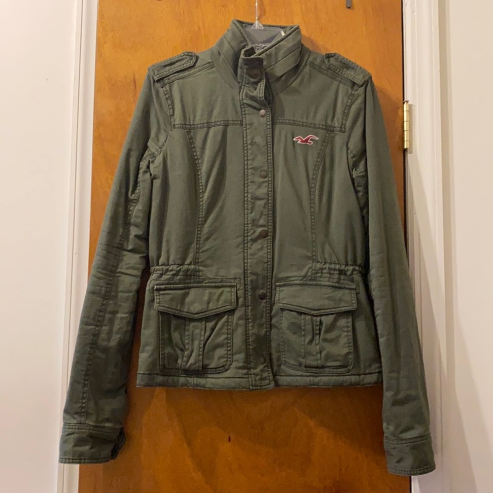 Hollister Olive Green Button Down Jacket